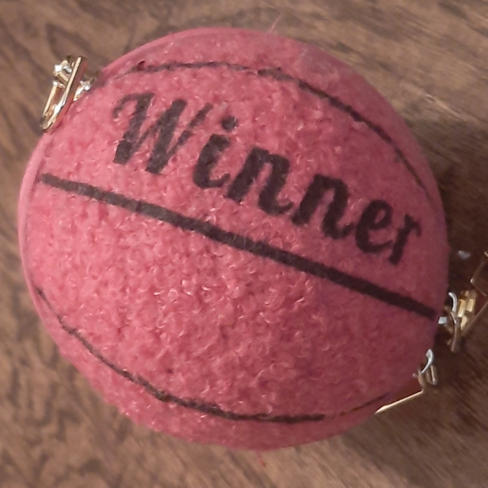 Textured Round Pink Tennis Ball Purse